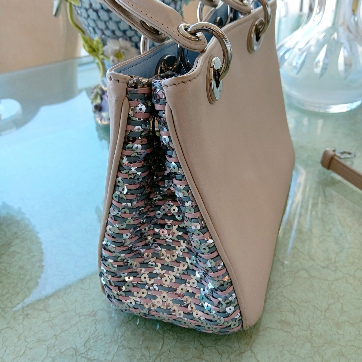 クリスチャンディオール dior スパンコール レザー カナージュ クリスチャンディオール dior スパンコール レザー カナージュ