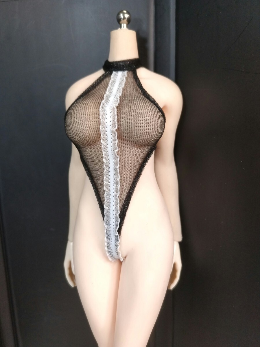 S42 ファイセン TBLeague用透け感 フリルレオタード 3点 Black