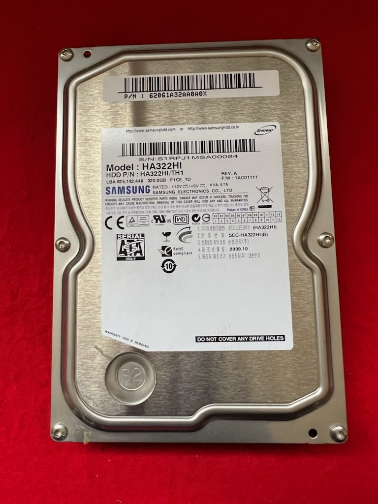不良返金保証　ハードディスク SAMSUNG HA322HI 320GB（レコーダー DV-AC82から外し） (AA67)