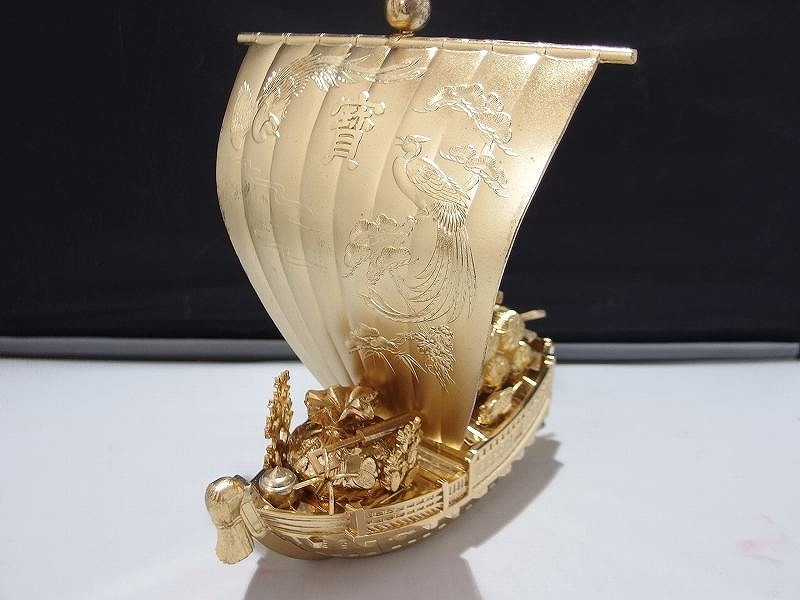 金メッキ ゴールド 『宝船』置物