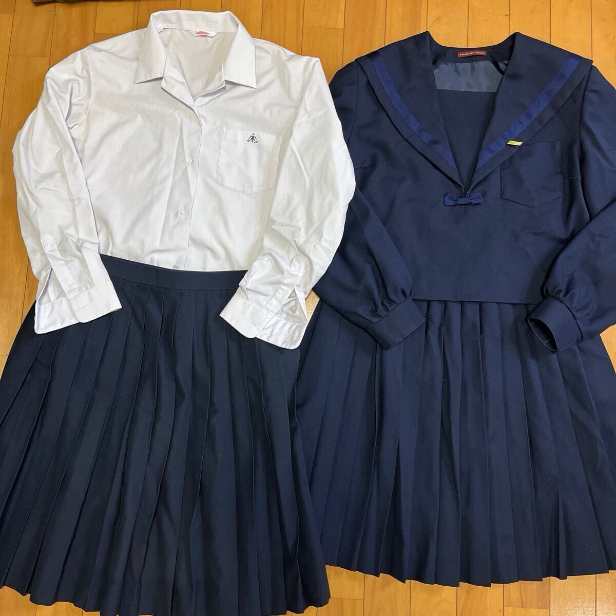 6 9 コスプレ衣装 夏 冬 制服 上下セット 校章付き ブラウス スカート 匿名発送 大垣南