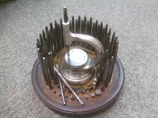  Vintage часы для ремонта инструмент большой fse ведро pons зубило комплект ( практическое использование, дисплей для ) AB547