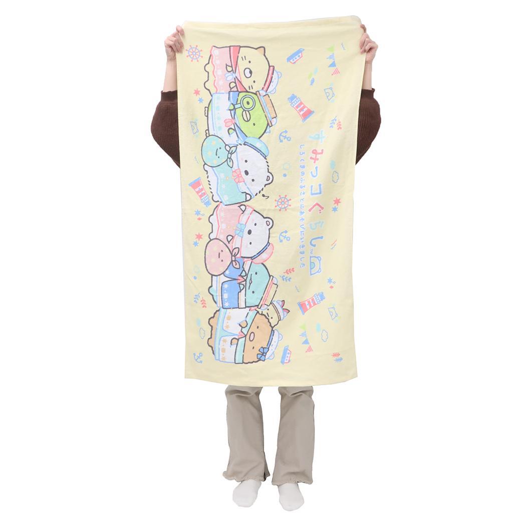 すみっコぐらし バスタオル プリントビッグタオル ふるさとにおでかけ サンエックス 犬飼タオル お風呂タオル キャラクター グッズ_画像4