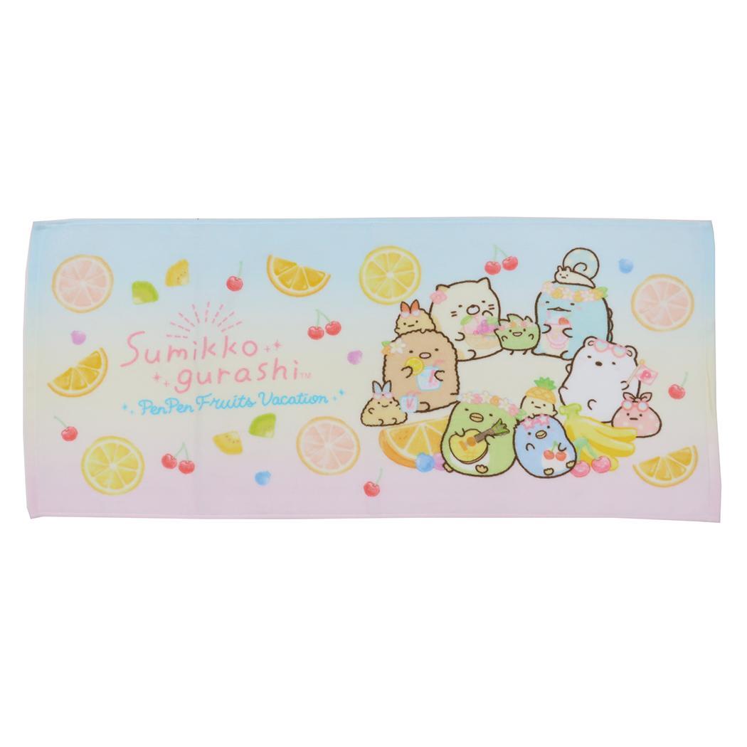 すみっコぐらし フェイスタオル プリントロングタオル フルーツバケーション サンエックス 犬飼タオル プレゼント キャラクター グ_画像1