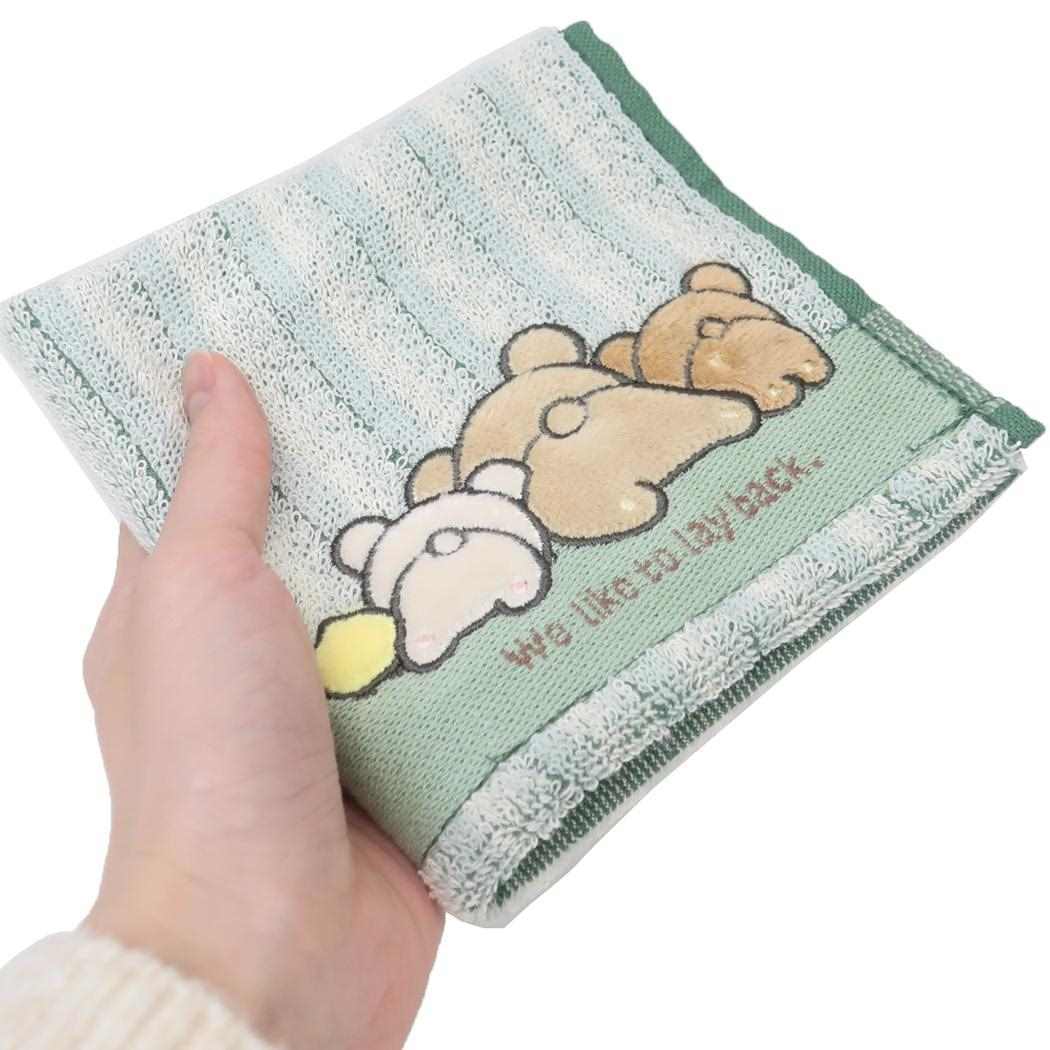 リラックマ ミニタオル ジャガードハンカチタオル オーガニックコットン レイバック サンエックス 丸眞 汗拭きタオル キャラクター_画像3