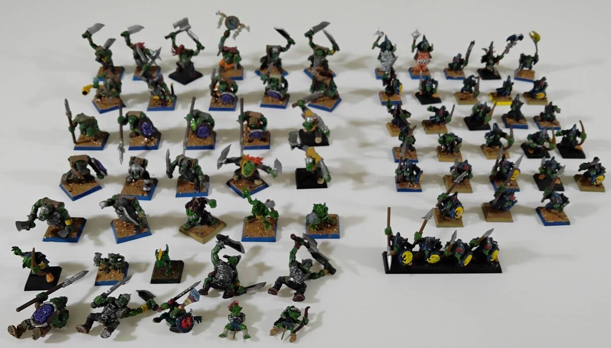 TRPG ウォーハンマー/WARHAMMER ORCS＆GOBLINS/オークとゴブリンの部族 等 プラスチック フィギュア 65個まとめて ジャンク品 　#0615/71