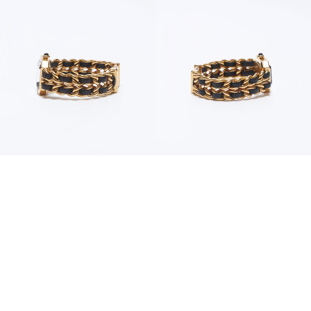 シャネル CHANEL 腕時計 プリミエール 黒文字盤 20mm ゴールド ブラック