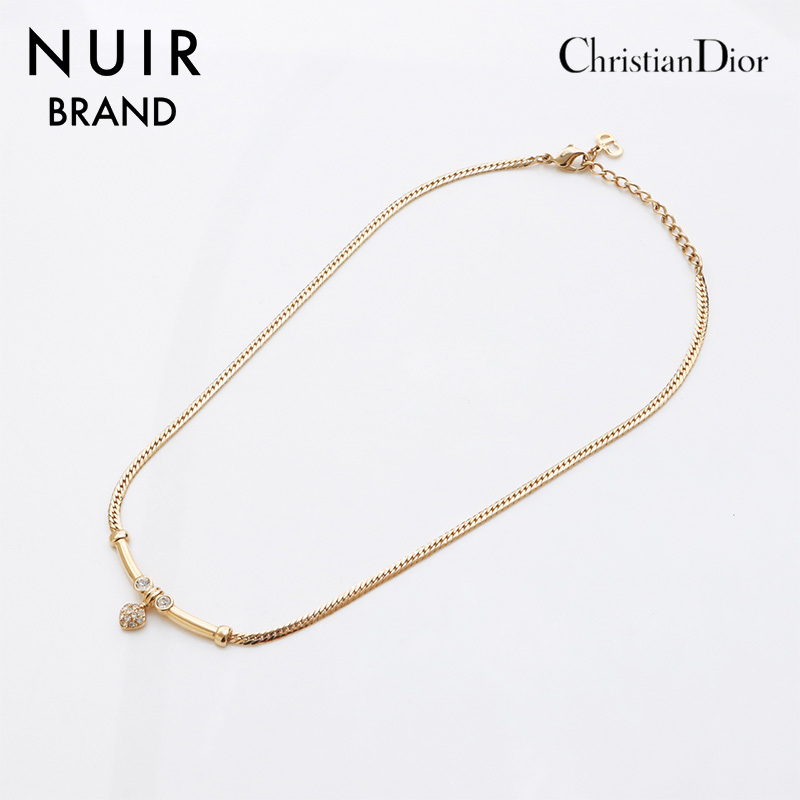  Christian Dior Christian Dior колье стразы Gold 