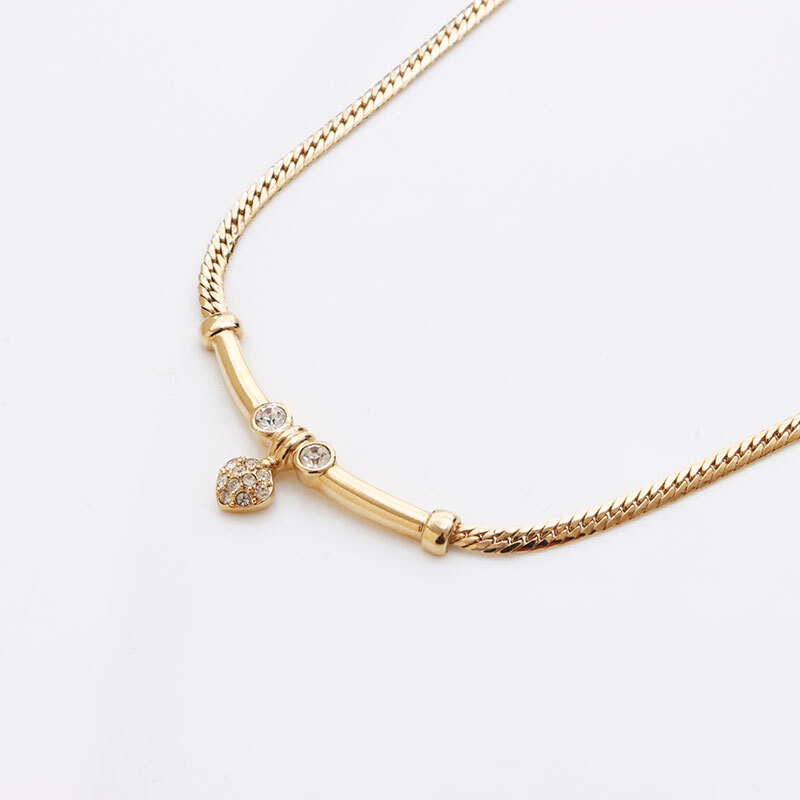  Christian Dior Christian Dior колье стразы Gold 