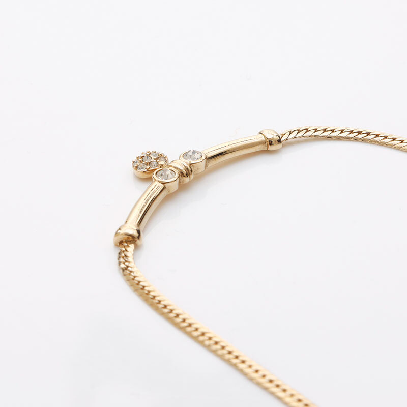  Christian Dior Christian Dior колье стразы Gold 