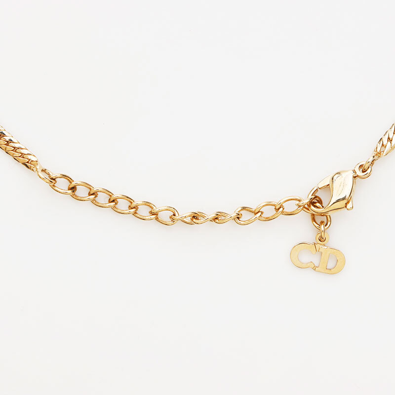  Christian Dior Christian Dior колье стразы Gold 