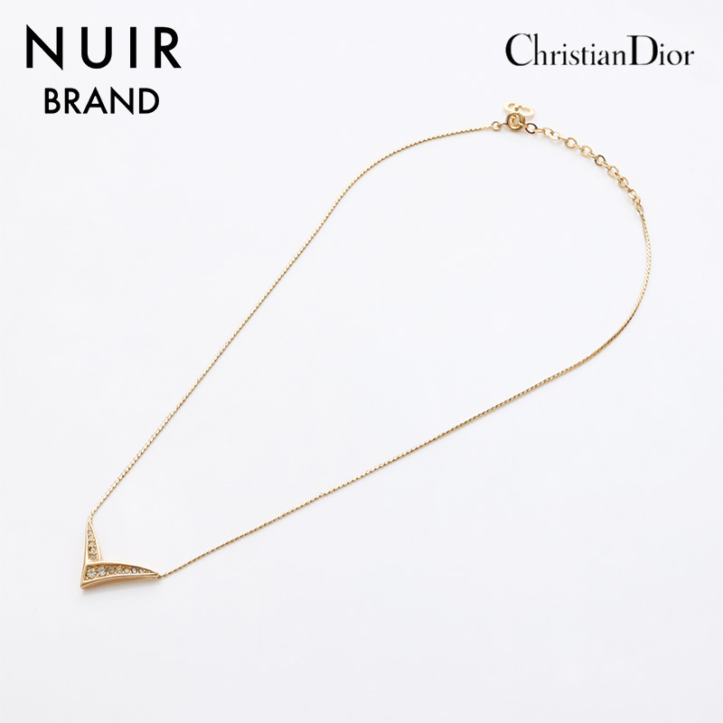  Christian Dior Christian Dior колье стразы Gold 