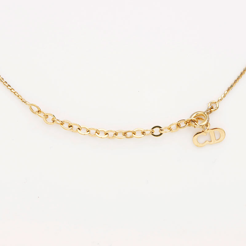  Christian Dior Christian Dior колье стразы Gold 
