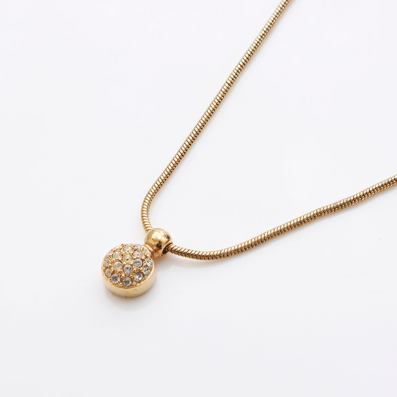  Christian Dior Christian Dior колье раунд стразы Gold 