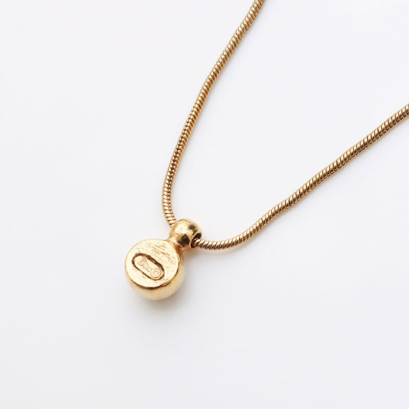  Christian Dior Christian Dior колье раунд стразы Gold 