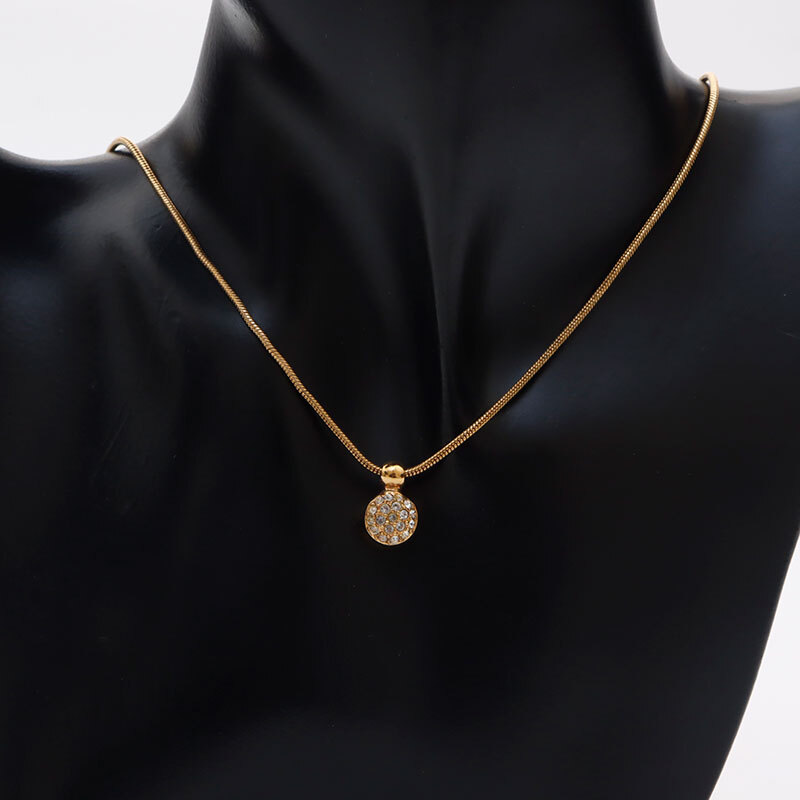  Christian Dior Christian Dior колье раунд стразы Gold 