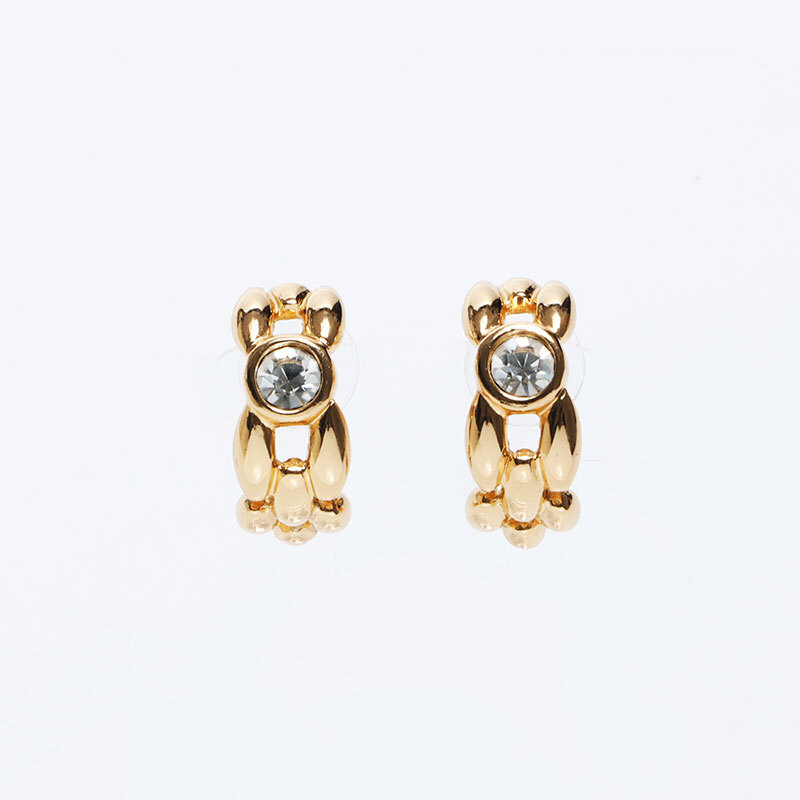 クリスチャンディオール Christian Dior ピアス ラインストーン ゴールド