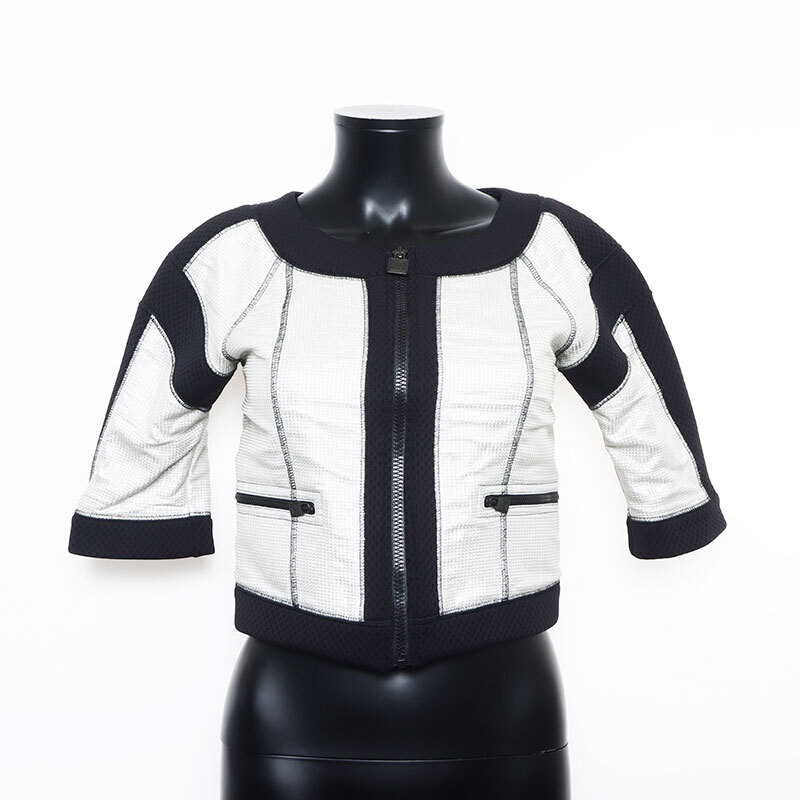 シャネル CHANEL ジャケット Size:36 スポーツライン メッシュ メタリック 07P シルバー