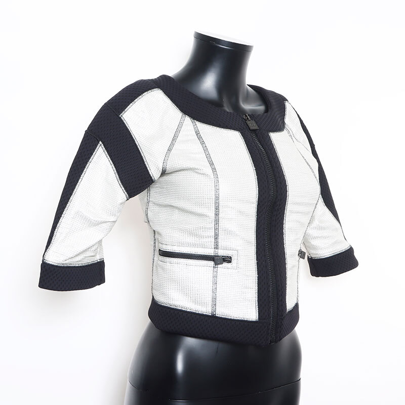 シャネル CHANEL ジャケット Size:36 スポーツライン メッシュ メタリック 07P シルバー