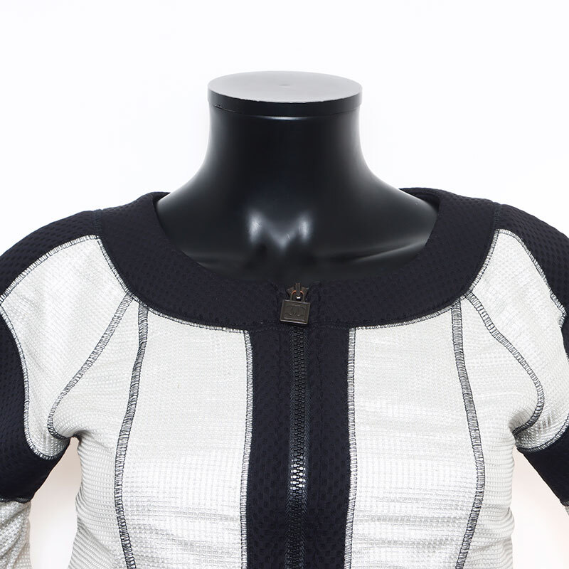シャネル CHANEL ジャケット Size:36 スポーツライン メッシュ メタリック 07P シルバー
