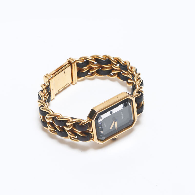 シャネル CHANEL 腕時計 プリミエール 黒文字盤 20mm ゴールド ブラック