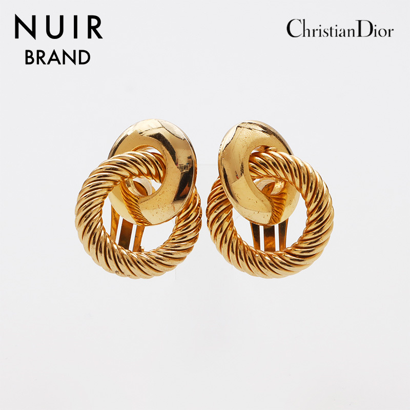  Christian Dior Christian Dior серьги раунд Vintage Large Gold 