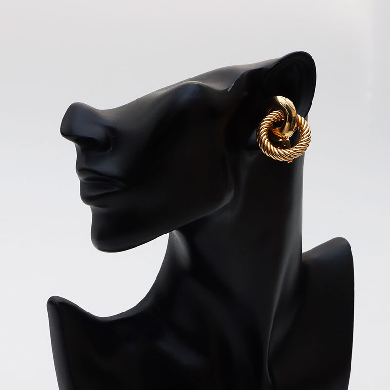  Christian Dior Christian Dior серьги раунд Vintage Large Gold 