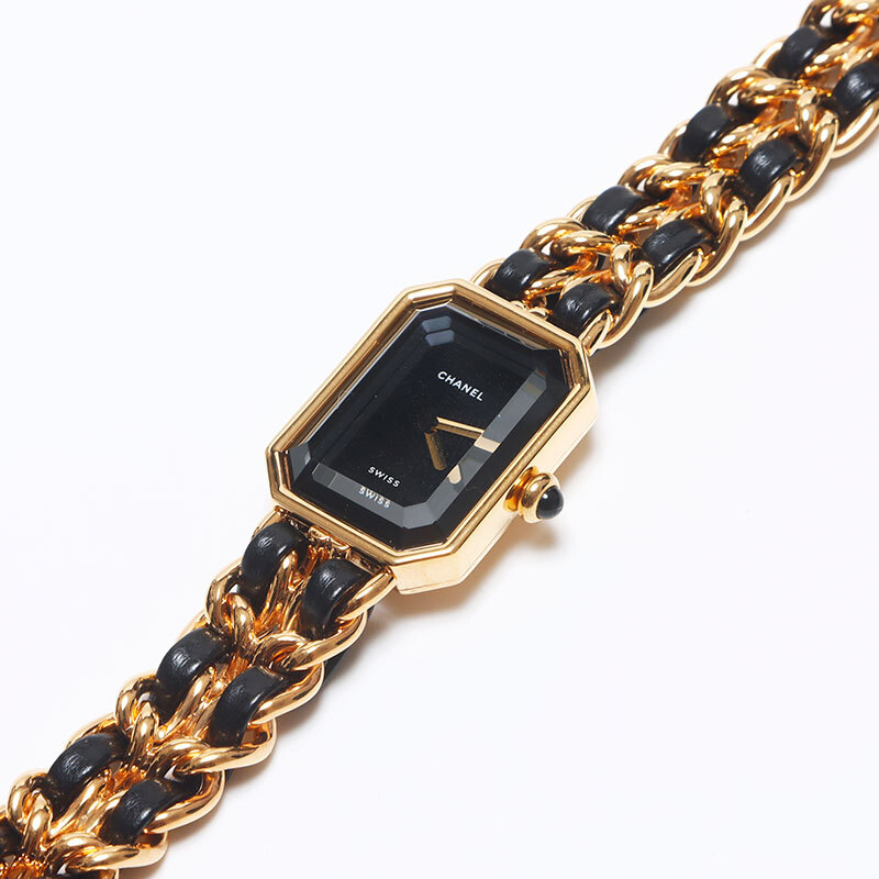 シャネル CHANEL 腕時(shí)計(jì) プリミエール 黒文字盤(pán) 20mm ゴールド ブラック