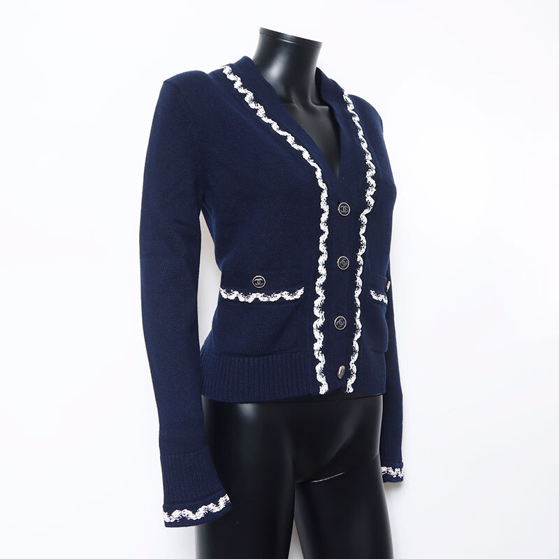 シャネル CHANEL カーディガン ココボタン ジャケット Size:34 ネイビー