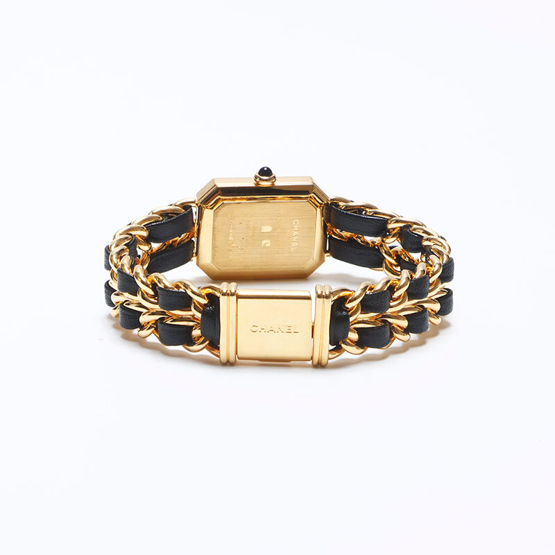 シャネル CHANEL 腕時(shí)計(jì) プリミエールL 起動(dòng)品 黒文字盤(pán) 20mm ブラック ゴールド