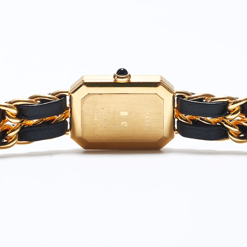 シャネル CHANEL 腕時(shí)計(jì) プリミエールL 起動(dòng)品 黒文字盤(pán) 20mm ブラック ゴールド
