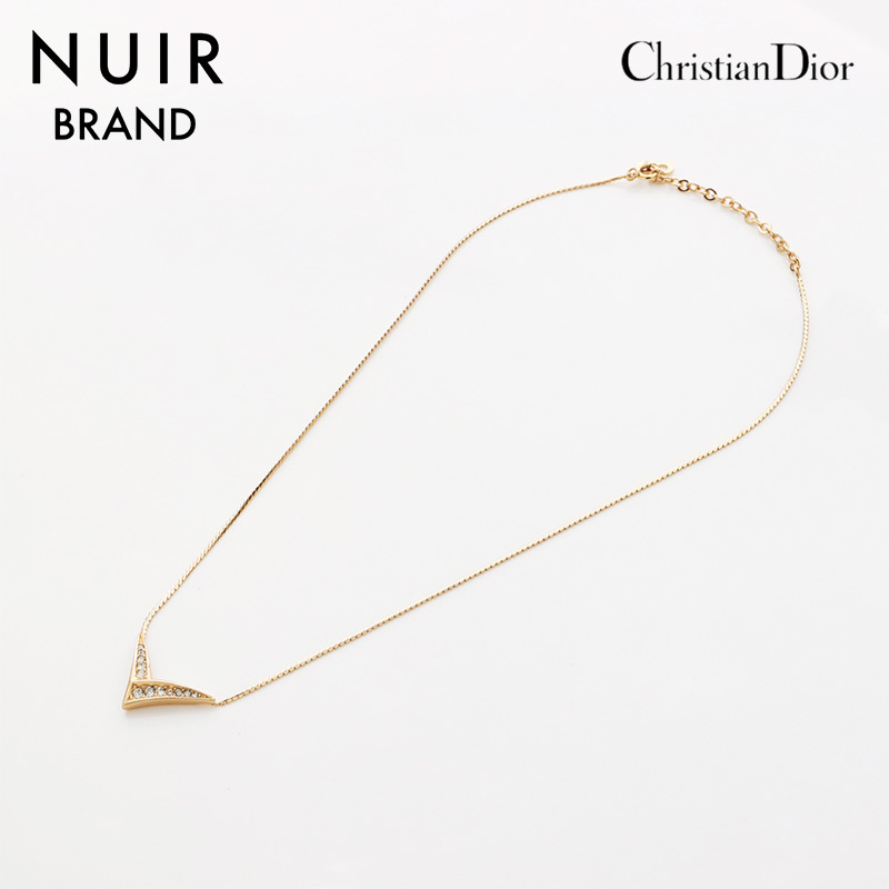  Christian Dior Christian Dior колье стразы Gold 