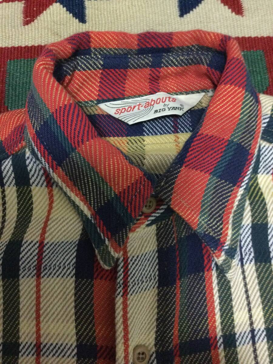 70s BIG YANK ネルシャツ good カラーシャツ　ツートンチェック　ビンテージ_画像5