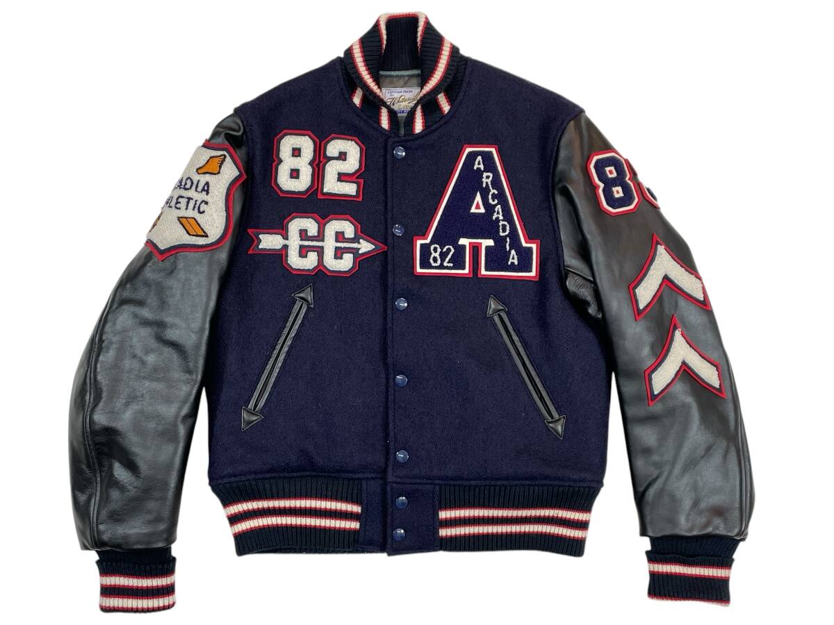 極美品 36 WHITESVILLE WV13682 MELTON AWARD JACKET Arcadia Athletics ホワイツビル アワードジャケット アルカディア フルデコ 東洋