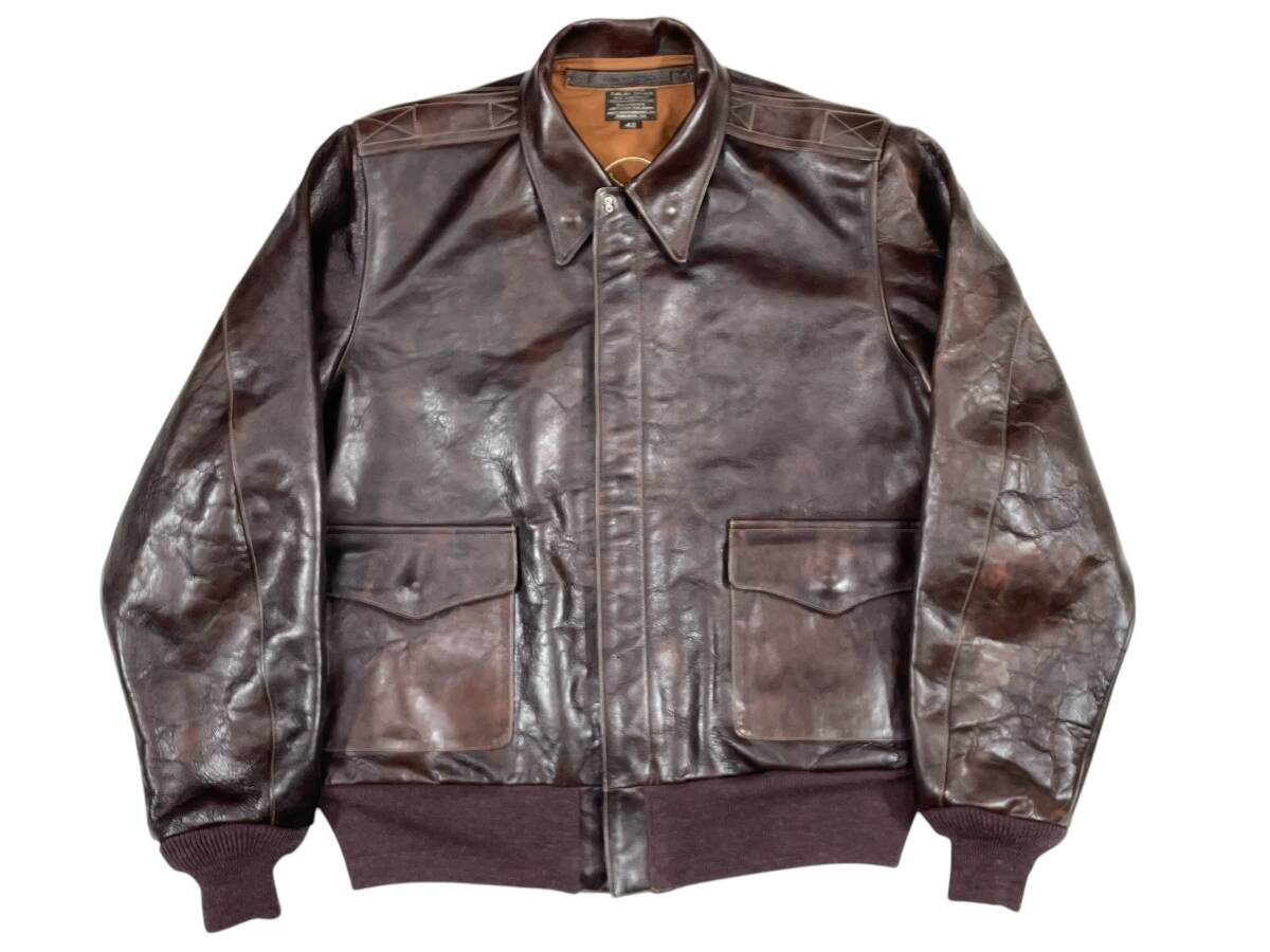 未使用品 42 BUZZ RICKSON'S バズリクソンズ BR80533 TYPE A-2 フライトジャケット J.A.DUBOW 最后期型 1944年復(fù)刻 シールブラウン