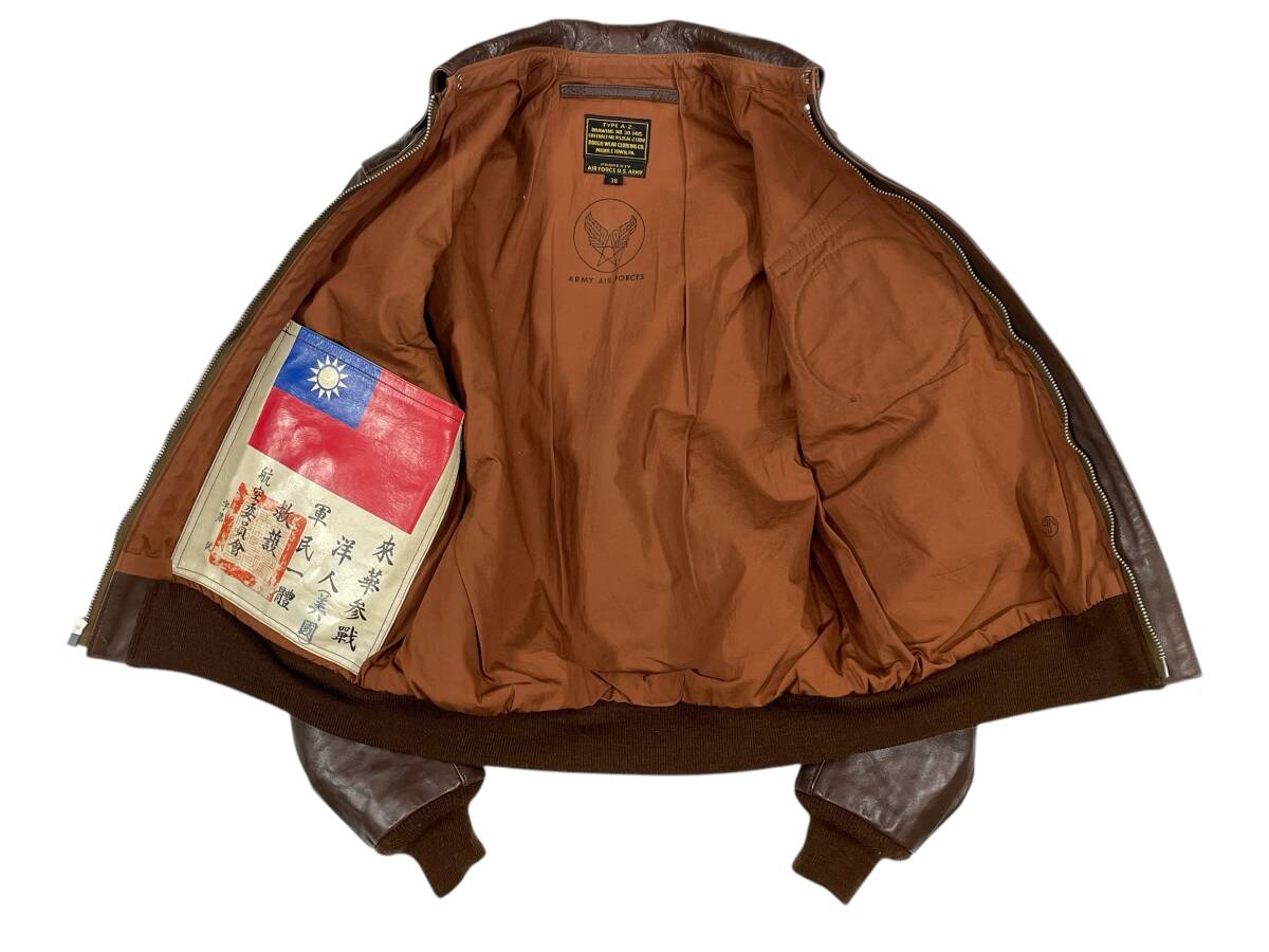 美品 38 TOY'S McCOY トイズマッコイ TYPE A-2 ROUGH WEAR CLOTHING CO. フライトジャケット ツインタグ フライングタイガー 実名復刻