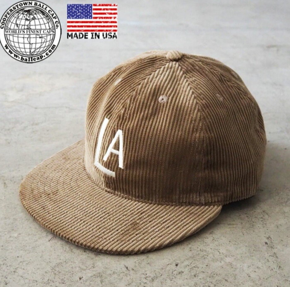 新品 COOPERSTOWN BALL CAP Corduroy LA Cap size FREE 《クーパーズタウン》コーデュロイLA キャップ CBC-LAP43 _画像1