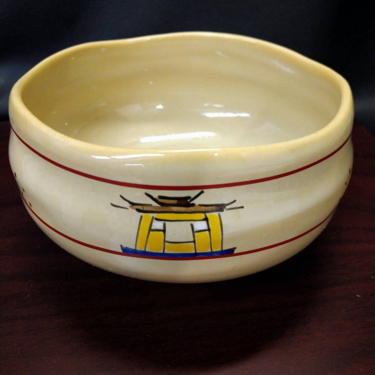 希少】赤膚焼 大塩昭山 作 奈良絵 茶碗 落款あり【茶道具 和食器 希少】赤膚焼 大塩昭山 作 奈良絵 茶碗 落款あり【茶道具 和食器