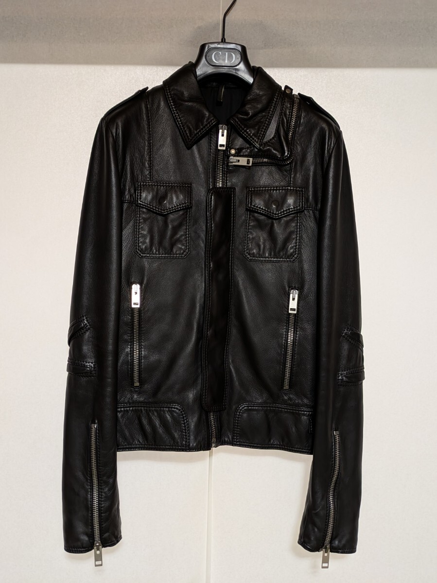 国内正規品 44 新品 ディオールオム Lジップレザージャケット 国内正規品 44 新品 ディオールオム Lジップレザージャケット