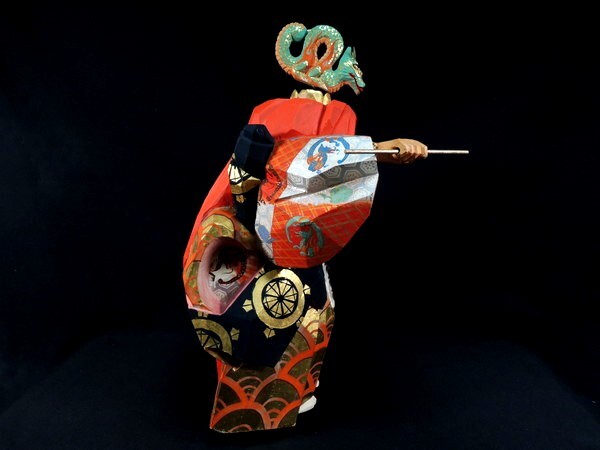 無銘/奈良一刀彫/「龍神」/木彫極彩色/共箱付/高:37cm/奈良人形 無銘/奈良一刀彫/「龍神」/木彫極彩色/共箱付/高:37cm/奈良人形