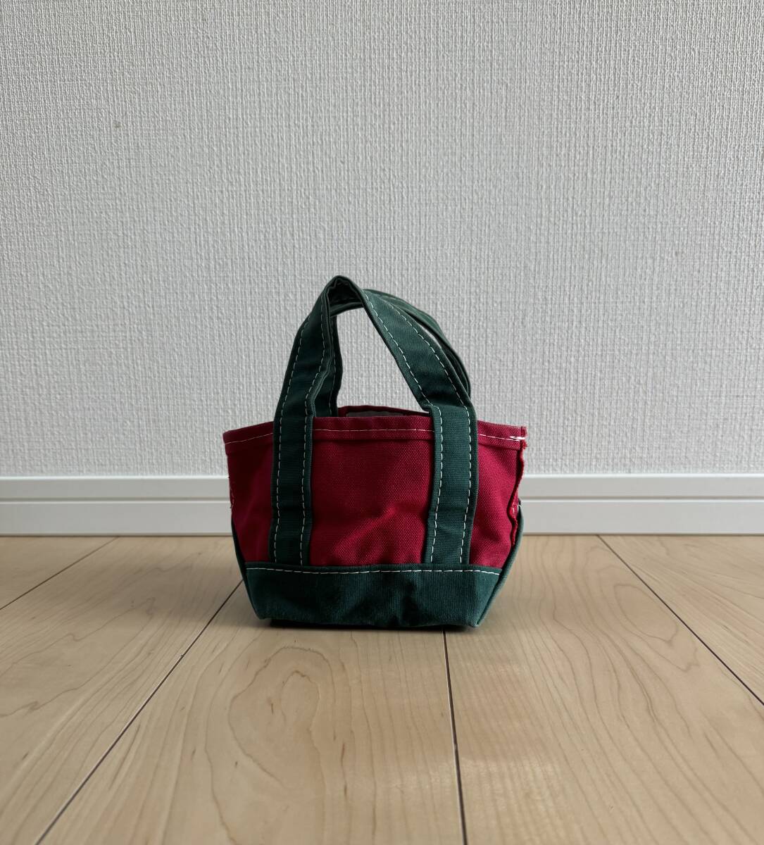 人気満点 LLビーン エルエルビーン L.L.Bean 希少 ビンテージ オールド ミニトートバッグ デラックス 90sタグ/ Green x Red キャンバス 赤x緑 その他