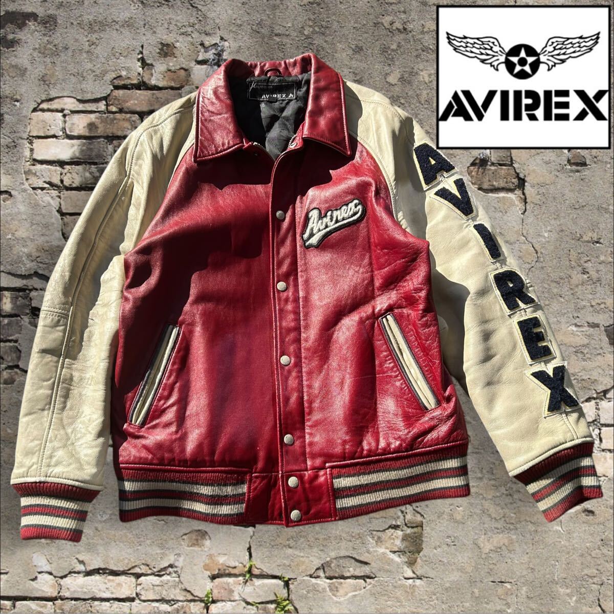 avirex スタジャン レザージャケット 然様 vintage avirex スタジャン レザージャケット 然様 vintage