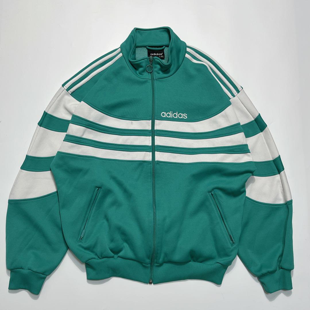 80's adidas アディダス トラックジャケット ジャージ L 緑系 80's adidas アディダス トラックジャケット ジャージ L 緑系