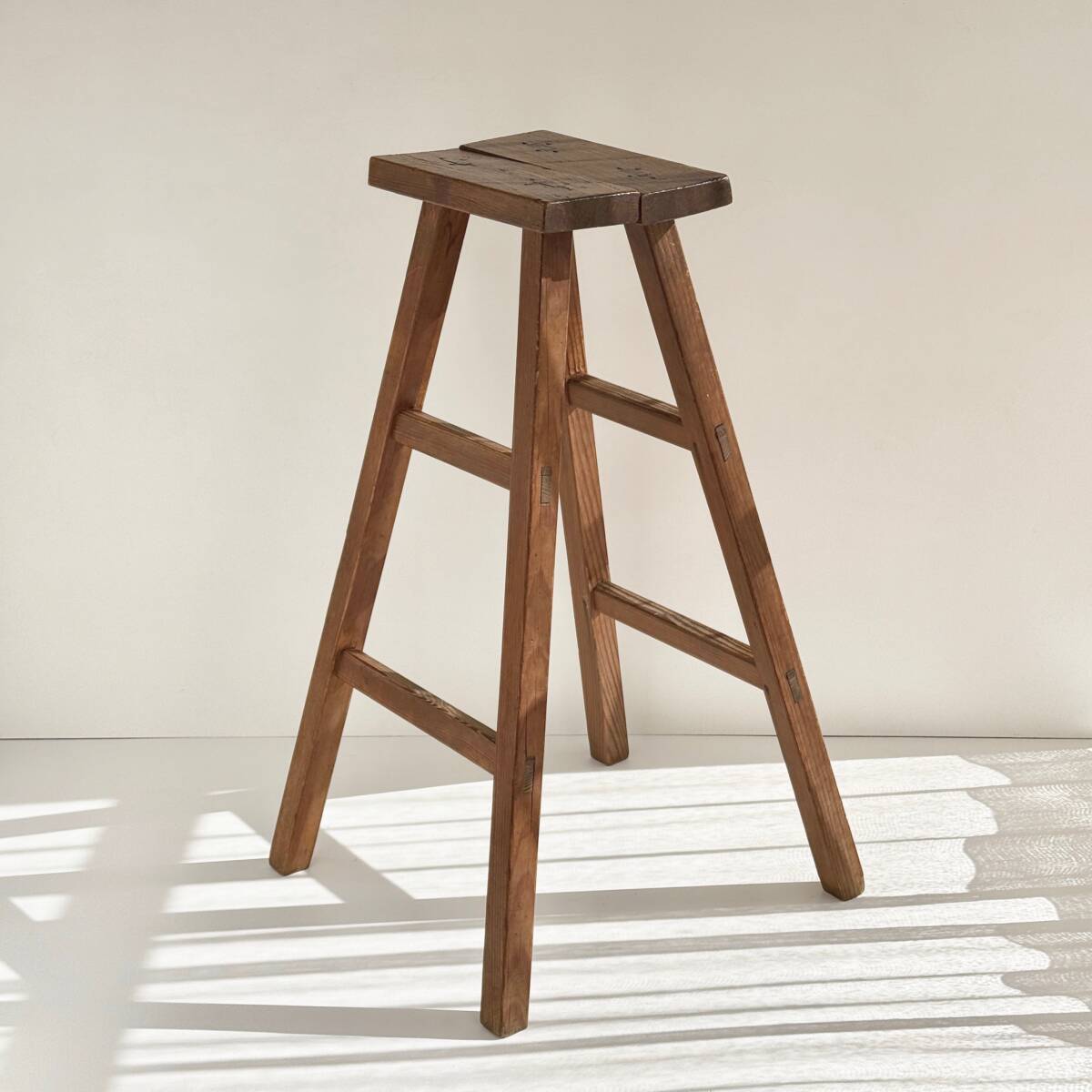 Antique Stepladder 3 steps Made in Japan 昭和レトロ 腳立 アンティーク 3段 骨董 古道具 スツール ハシゴ 撮影小道具