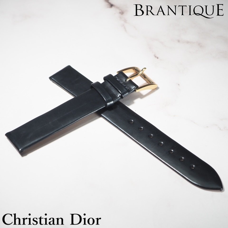 * очень красивый товар / не использовался * Christian Dior Christian Dior оригинальный кожа ремень хвост таблеток детали чёрный женский 14.5mm оригинальный детали [25864]