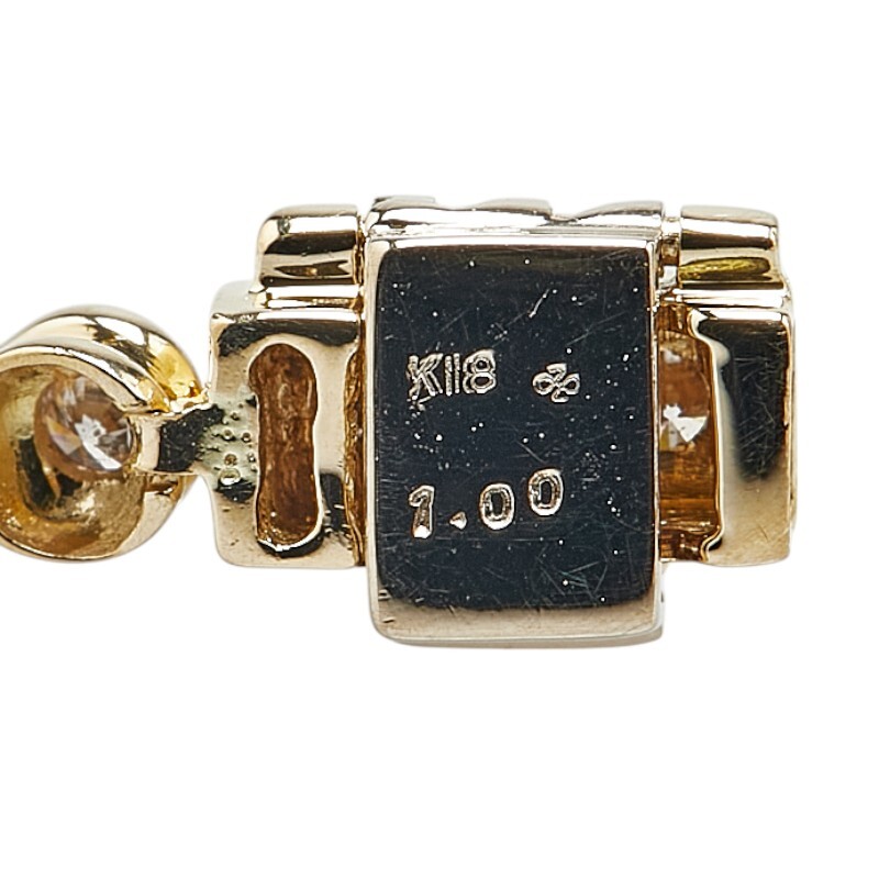 K18YG イエローゴールド ダイヤ1.00ct テニスチェーン ブレスレット レディース 中古