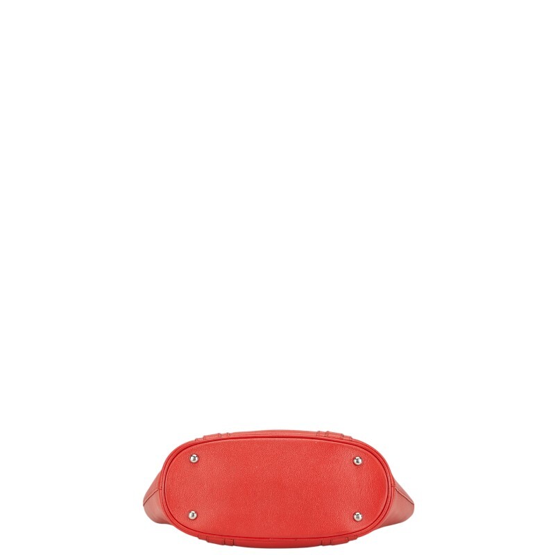 エム シー エム スタッズ ハンドバッグ トートバッグ レッド レザー レディース MCM 【中古】