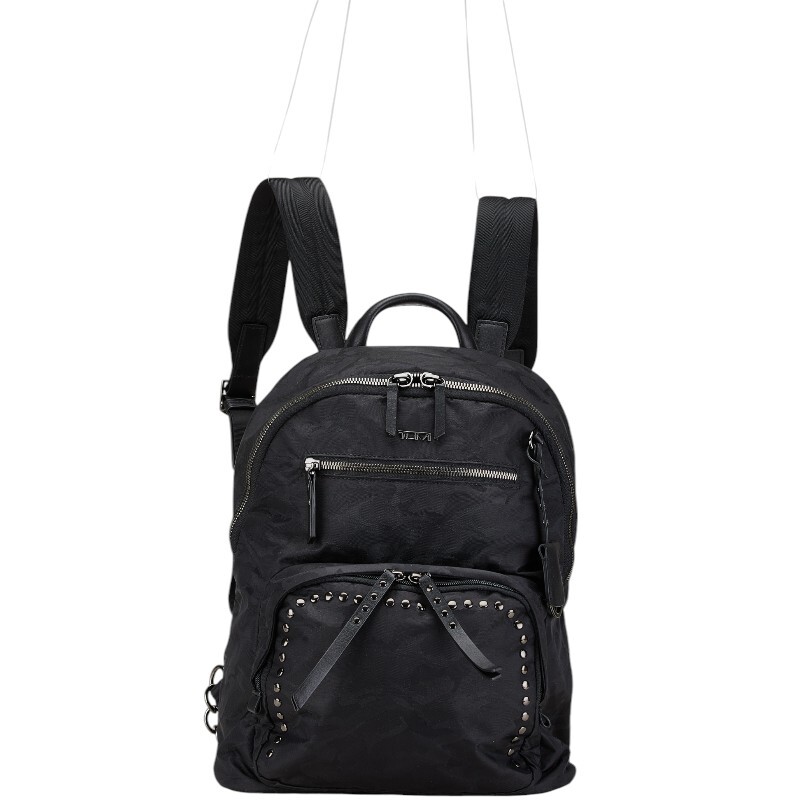 トゥミ スタッズ カモフラージュ 迷彩 リュック バックパック ブラック ナイロン レザー レディース TUMI