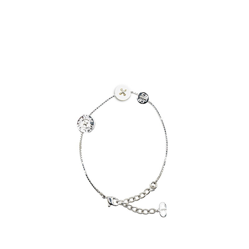  Dior кнопка узор браслет silver metallic ru женский Dior [ б/у ]