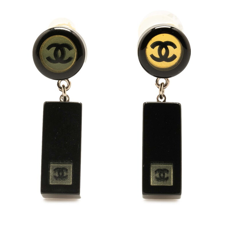 シャネル ヴィンテージ ココマーク ピアス ブラック プラスチック レディース CHANEL 【中古】